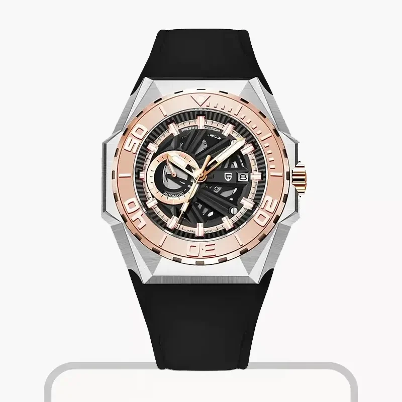 Pagani Design Automatic Skeleton Rose gold Bezel Men's Watch-  PD-YS007